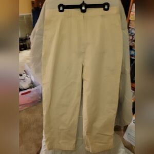 LL Bean Original Fit Khaki Light Beige Elastic Waist Adjustable 16 Regular